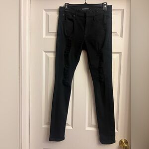 Express Black Distressed Women Jeans